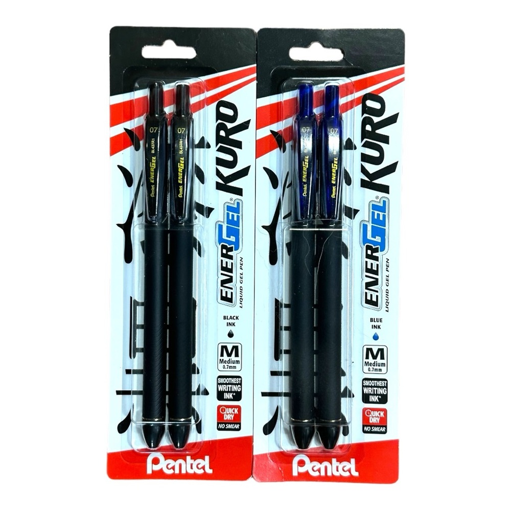 Pentel EnerGel Kuro Liquid Gel Pens, 2 Packs NWT